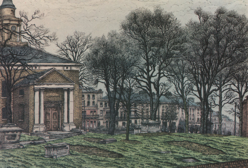 LONDON. Paddington Green, by Charles Ginner 1947 old vintage print picture
